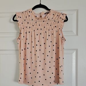 Adrianna Papell Pink Polka Dot Blouse